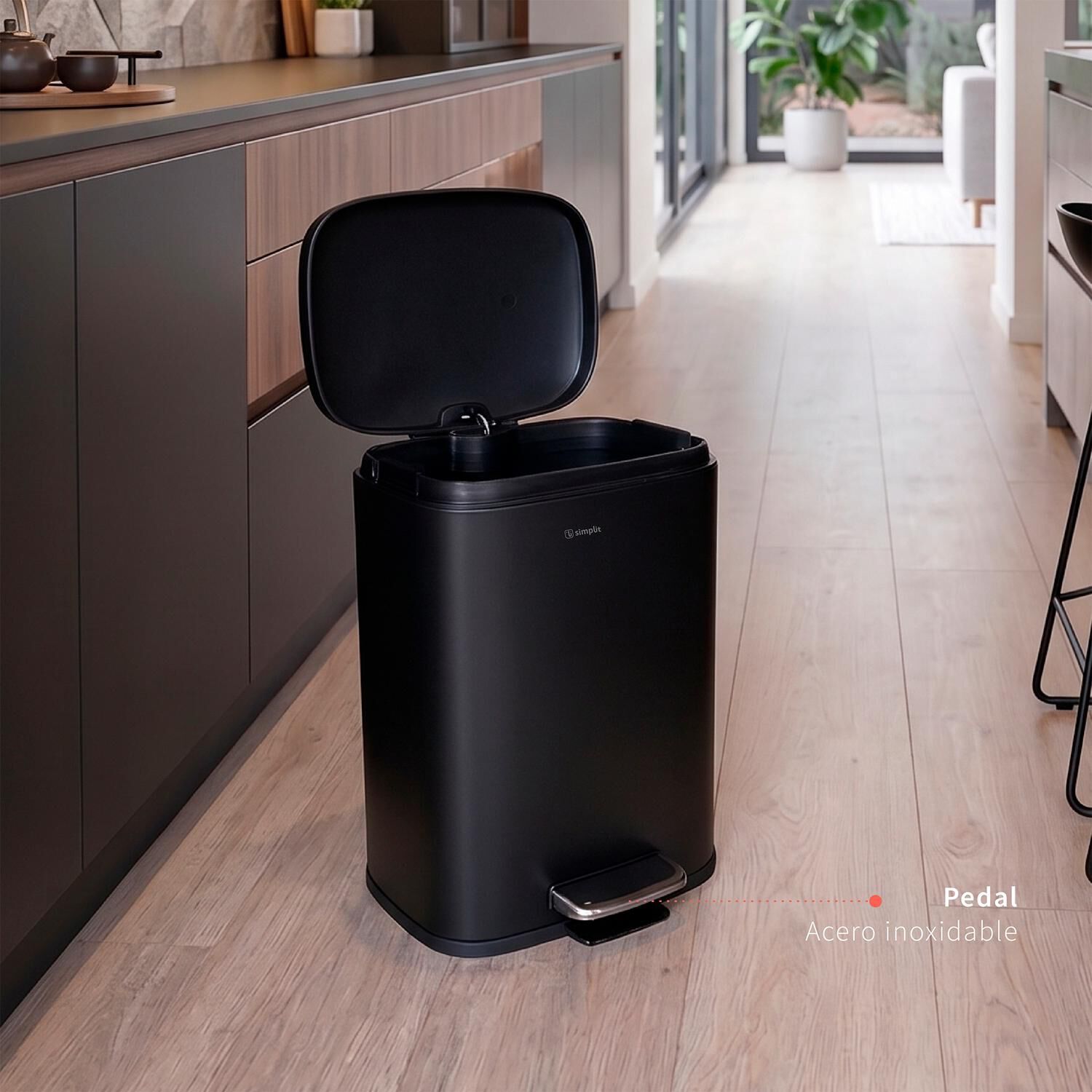 Basurero Cocina Livorno 12lt Pedal Acero Inox Simplit image number 3.0