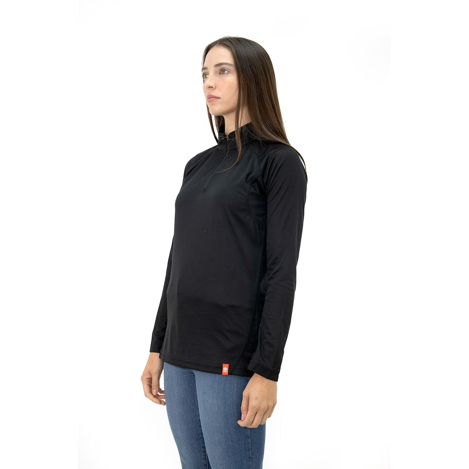 Polera Quebec Half-zip Negro Mujer image number 2.0