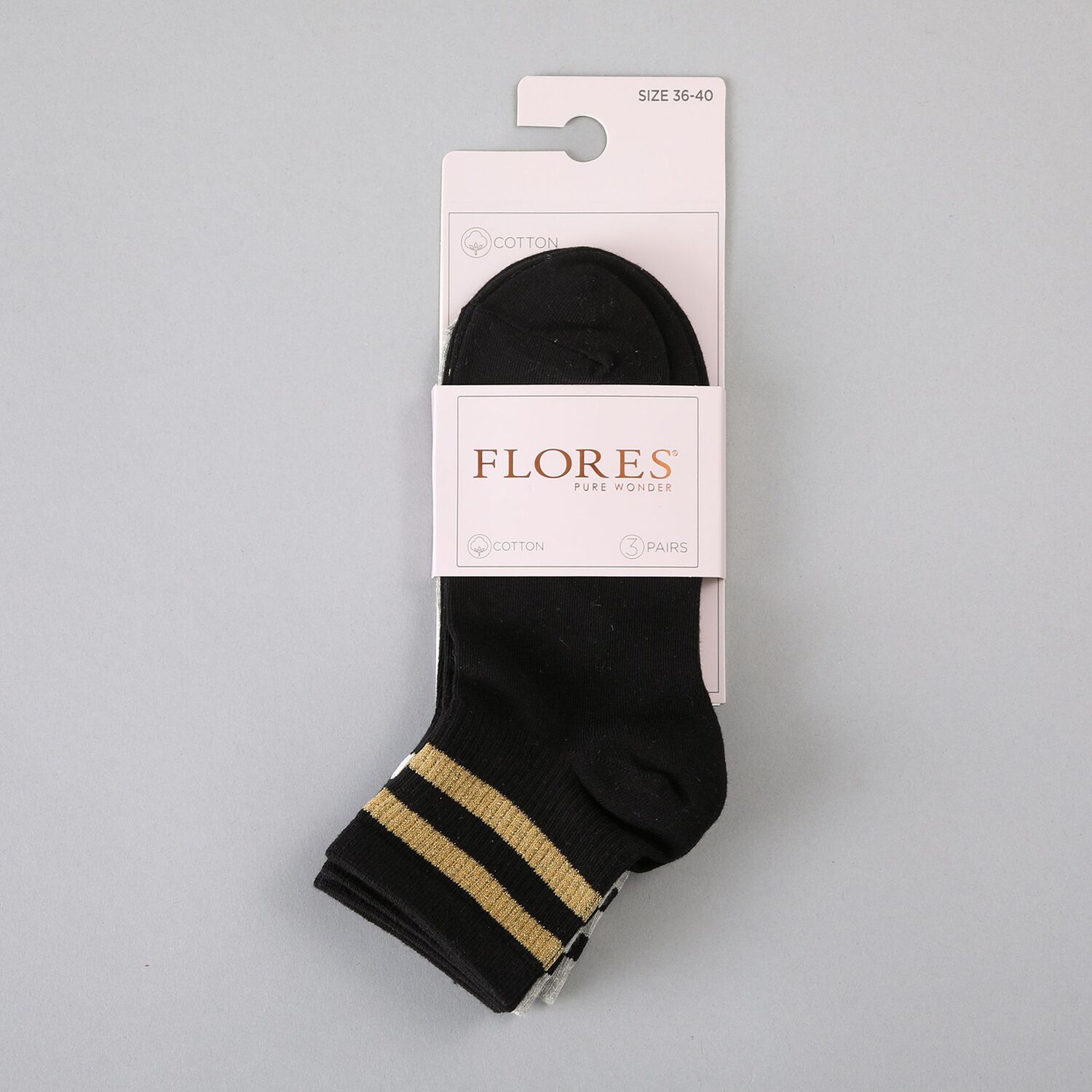 Calcetin 3x Pack Quarter Flores Mujer 50783-2 image number 0.0