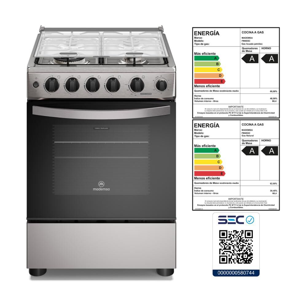 Cocina A Gas Mademsa Fm4ssc 4 Quemadores image number 8.0