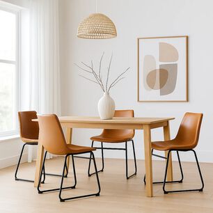Pack De 4 Sillas Burgos De Comedor De Cuero Sint&eacute;tico Y Metal