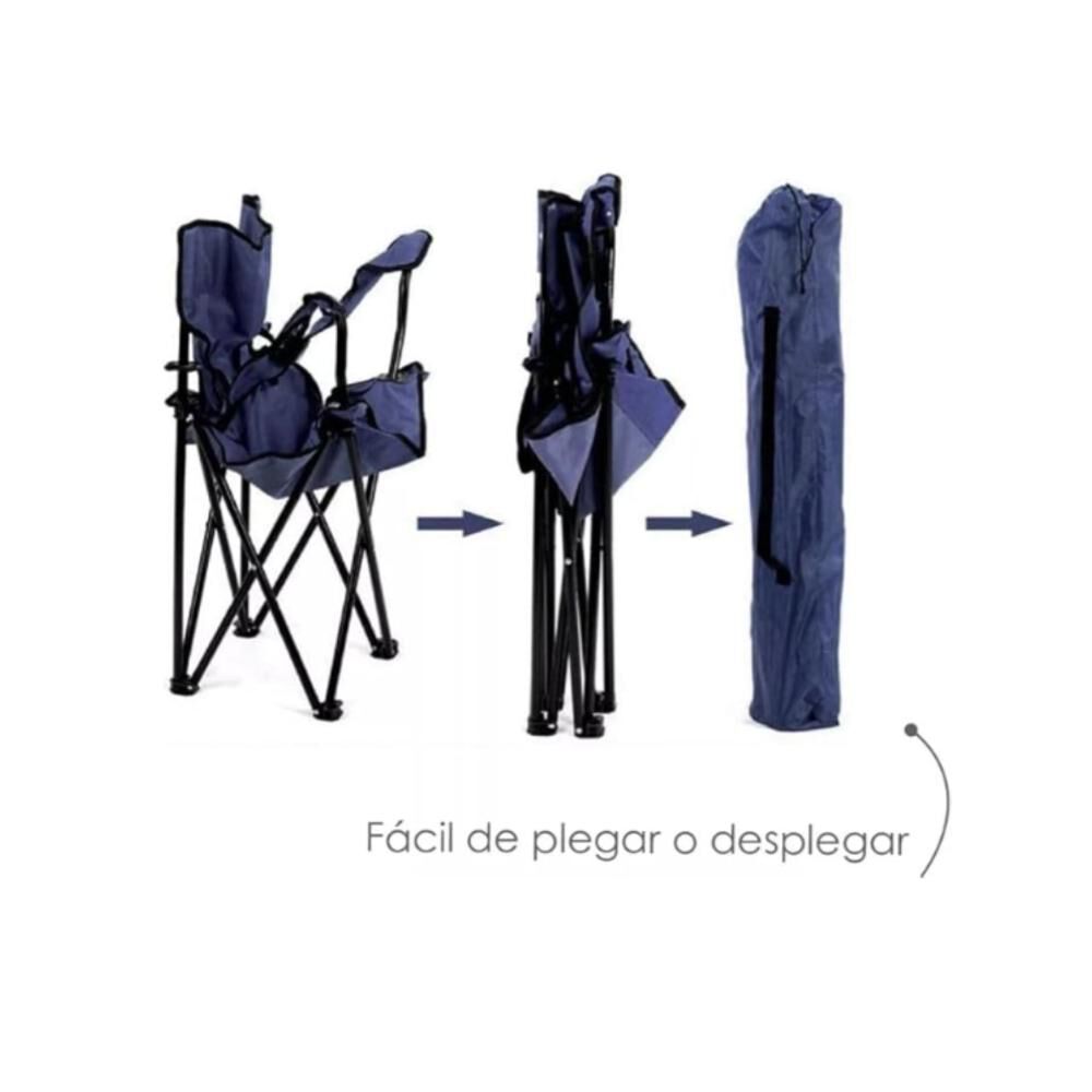 Silla Plegable De Playa Camping Pesca Picnic Con Porta Vaso image number 19.0