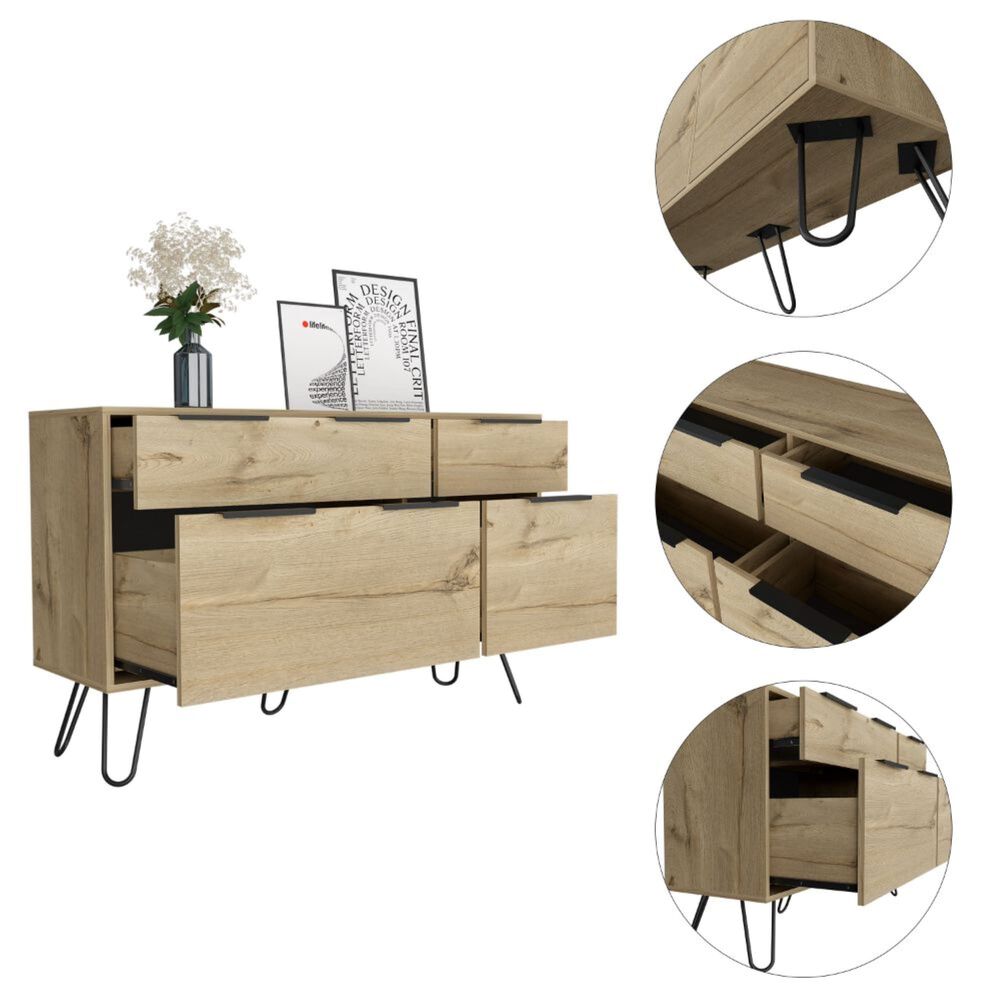 Comoda 4 Cajones Fm-006c - Cafe Claro image number 4.0