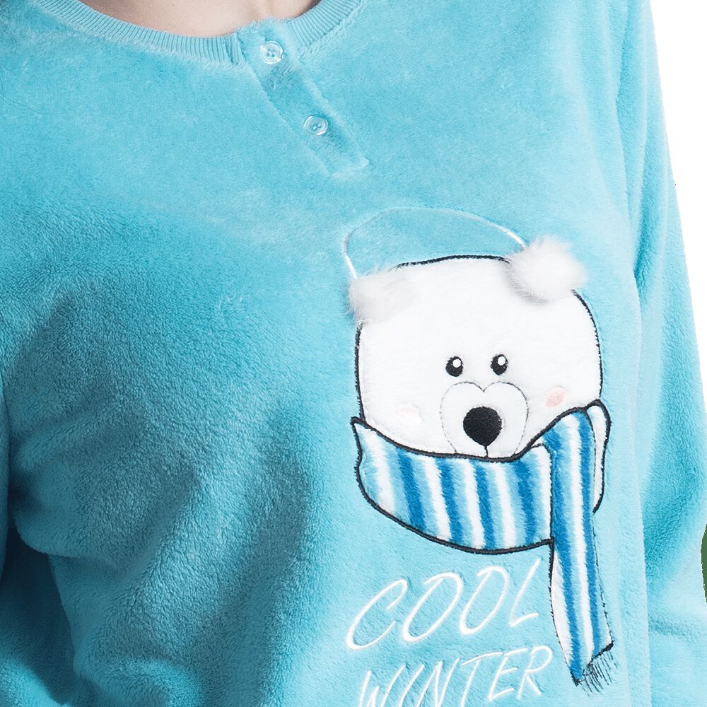 Art. 545 Pijama Coralfleece Osito Con Botones image number 1.0