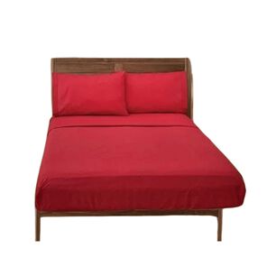Sabanas 2 Plazas Elasticada 4 Piezas Polar 144 Hilos Rojo