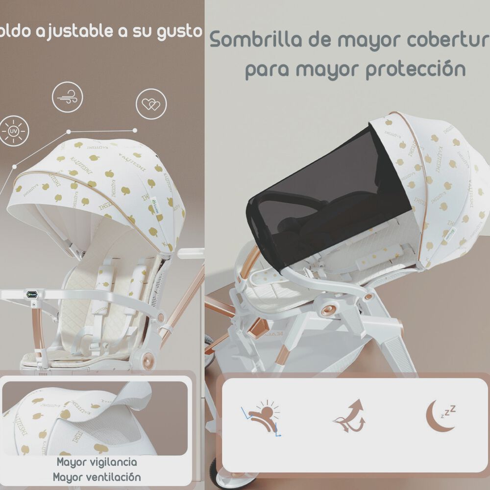 Coche De Paseo 360° Con Mesita Lubabycas Negro image number 3.0