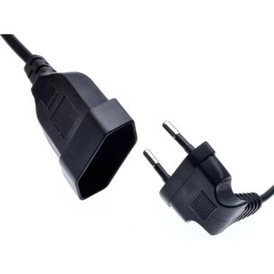 Cable De Extensi&oacute;n Europeo, Enchufe Macho A Hembra 90 Grados De 0.3 Mts