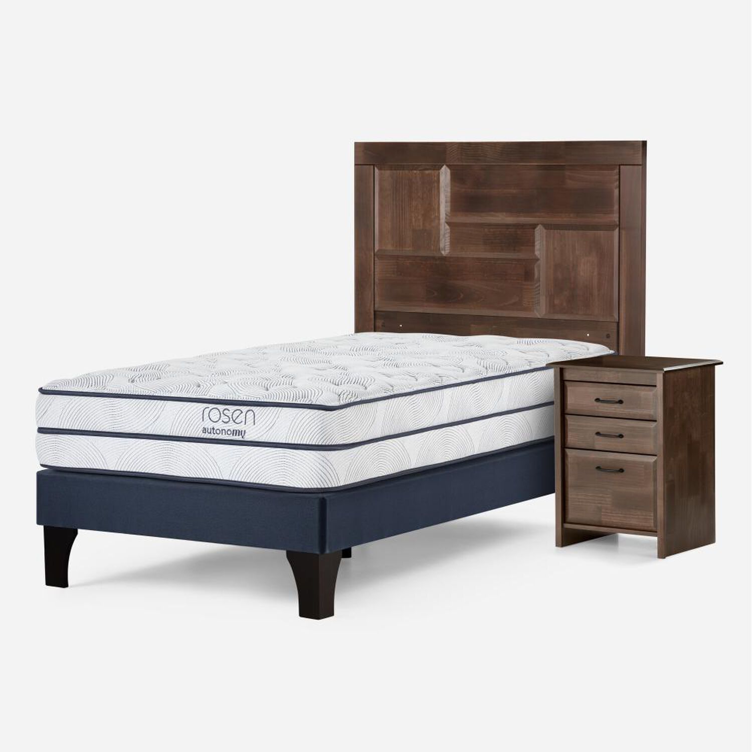 Cama Europea Rosen Autonomy Sky / 1.5 Plazas / Base Normal + Set De Maderas Dolce image number 1.0