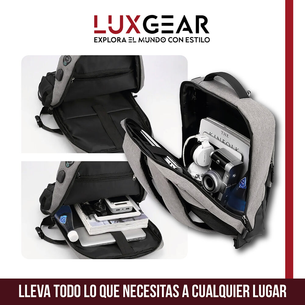 Mochila Notebook Oficina Luxgear Urbantech Impermeable - Negro image number 7.0