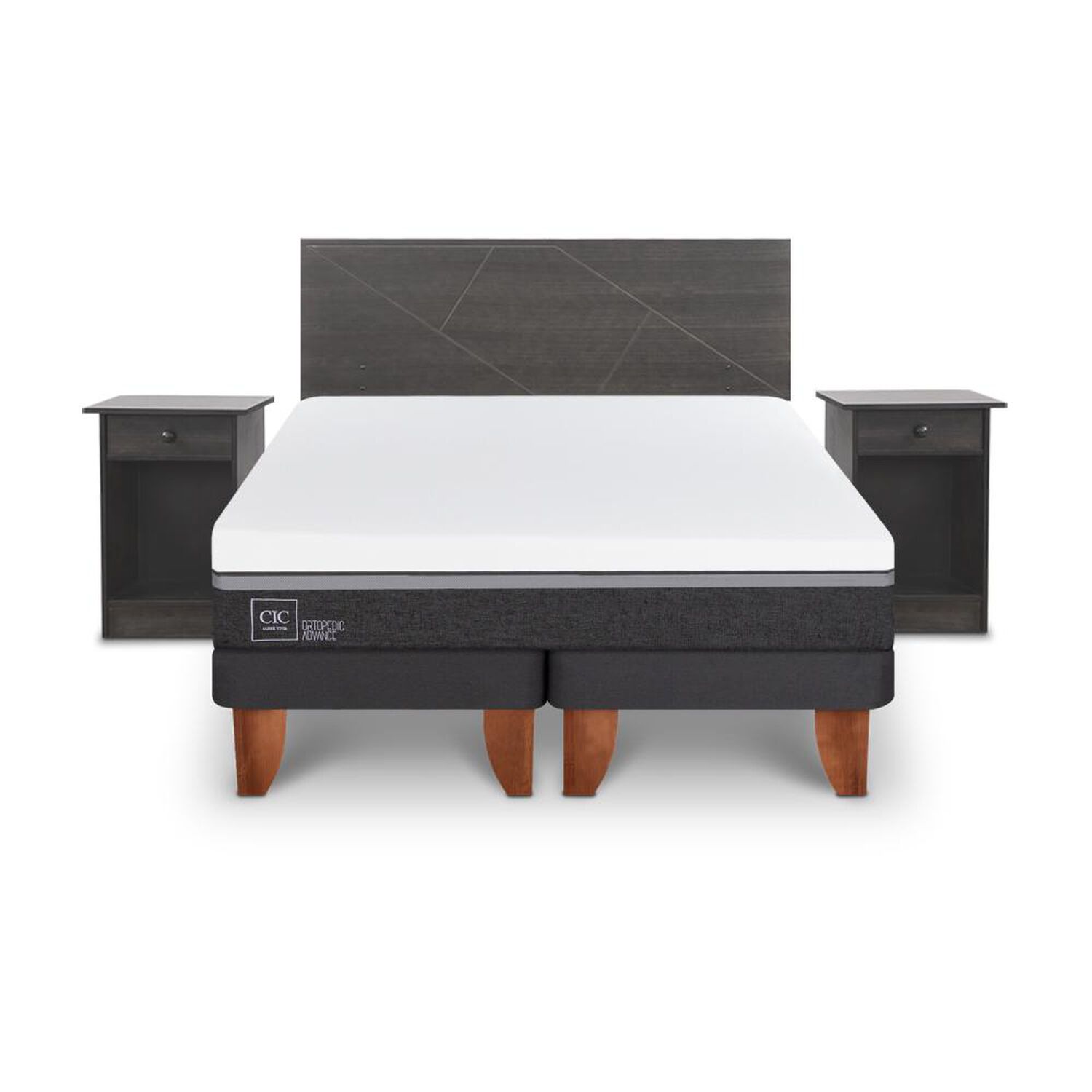 Cama Europea Cic Ortopedic Advance / King / Base Dividida + Set De Maderas image number 0.0
