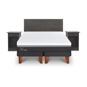 Cama Europea Cic Ortopedic Advance / King / Base Dividida + Set De Maderas