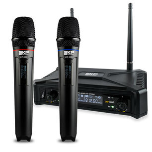 Microfono Doble Inalambrico Skp Uhf 300d
