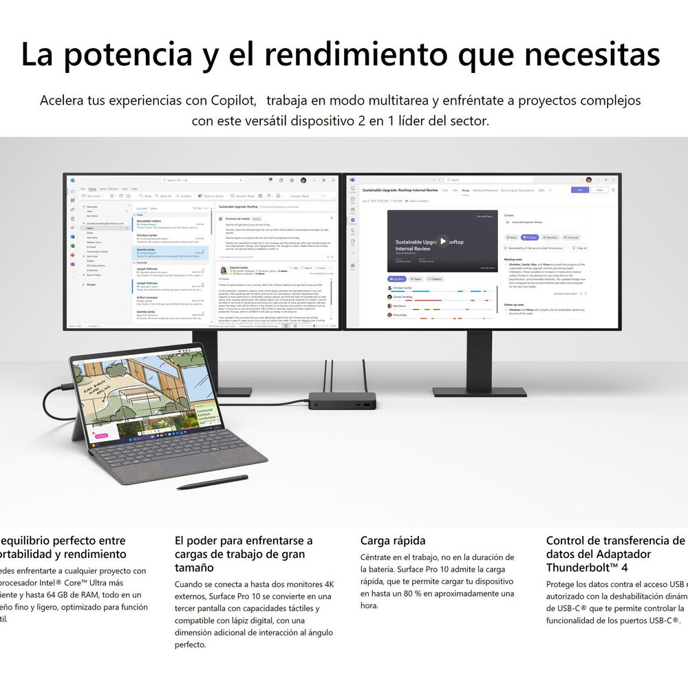 Surface Pro 10 - Tablet Windows 11, 32gb Ram, 1tb Ssd - Potencia Profesional image number 6.0