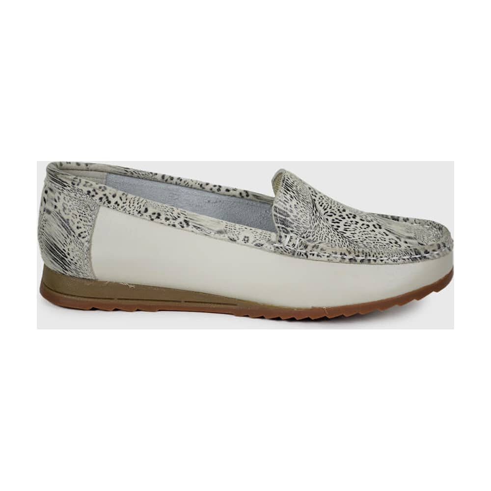 Mocas&iacute;n Cuero Ethel Blanco image number 2.0