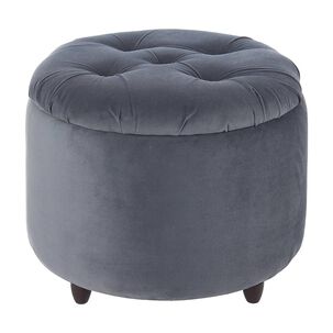 Pouf Ba&uacute;l Zoe Gris Felpa 60x60x50 Cm M&aacute;xima Design