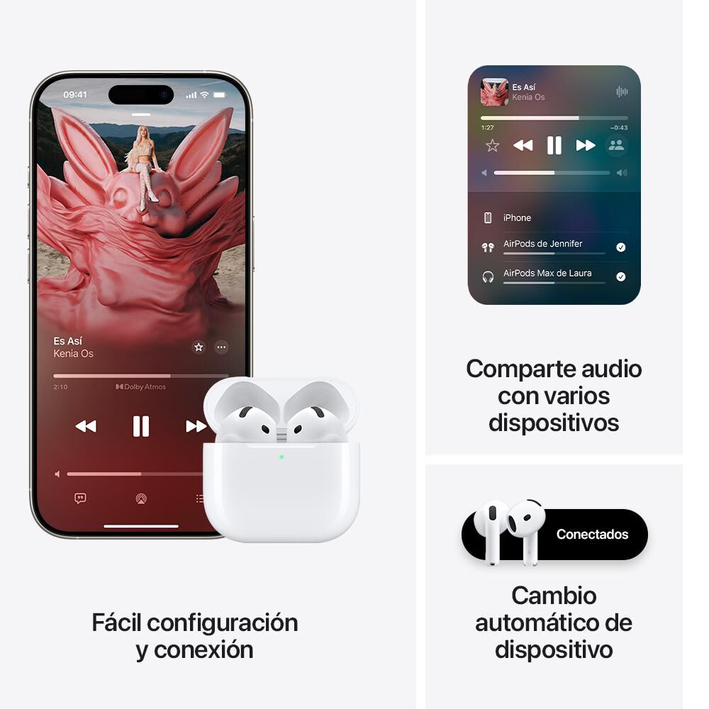Audífonos Bluetooth Apple Airpods 4 image number 6.0