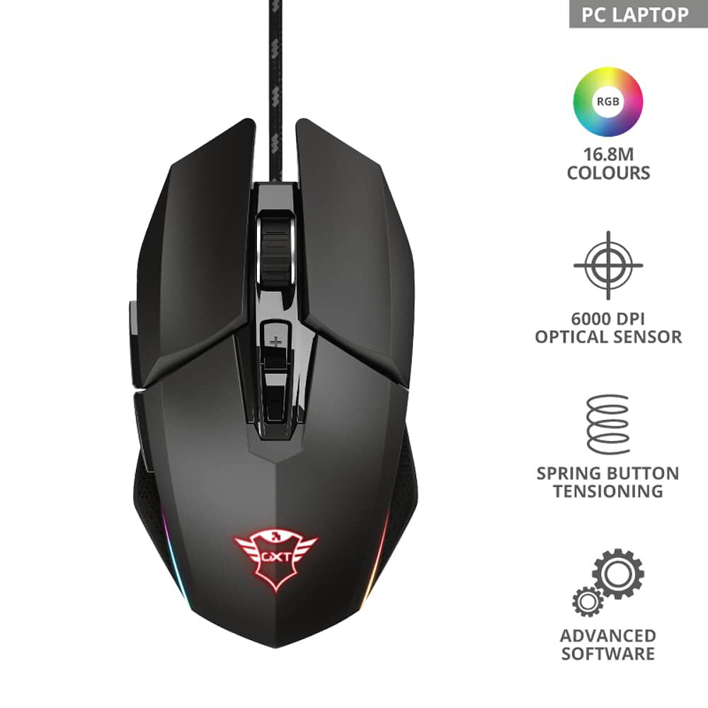Mouse Gamer Ambidiestro Trust Idon Gxt 950 Full Rgb 6000 Dpi image number 4.0