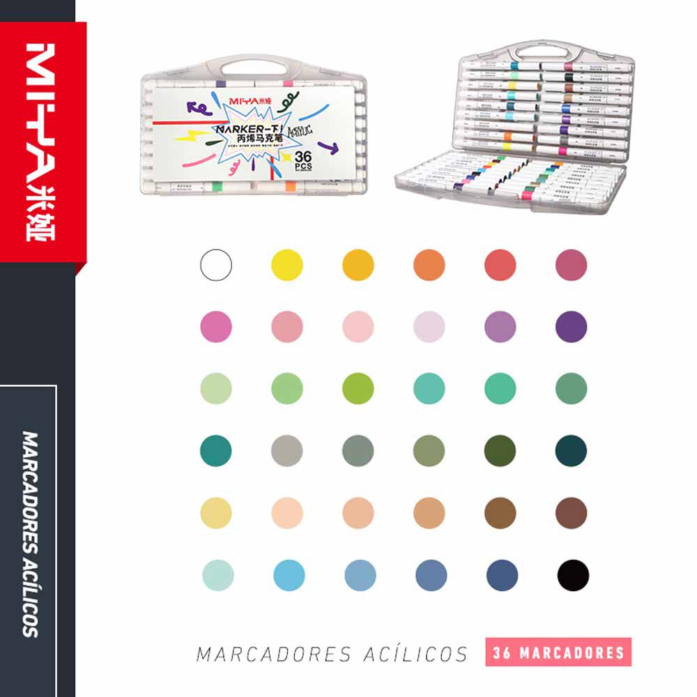 Himi - Miya Set De Marcadores Acrilicos 36 Colores image number 2.0