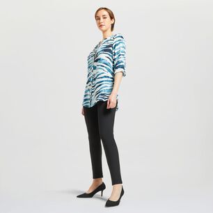 Calza Aplicaci&oacute;n Cierre Tiro Alto Skinny Mujer Lesage