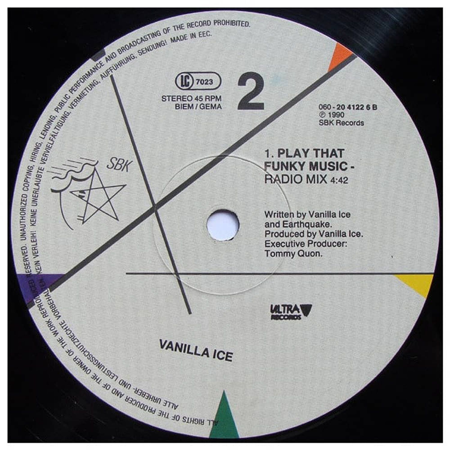 Vanilla Ice - Ice Ice Baby (remix) | 12" Maxi Single Vinilo Usado image number 3.0