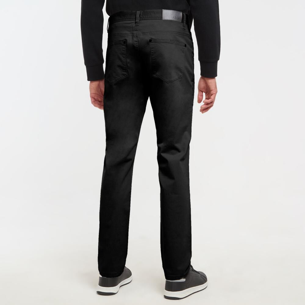 Pantalón Liso Tiro Medio Slim Hombre Az Black image number 1.0