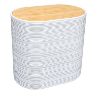 Cesto De Basura Papelera Oval Blanco 24x25.5 Cm