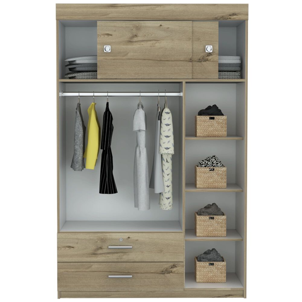 Closet 5 Puertas 2 Cajones Fm-003c Caf&eacute; Claro Y Blanco image number 2.0