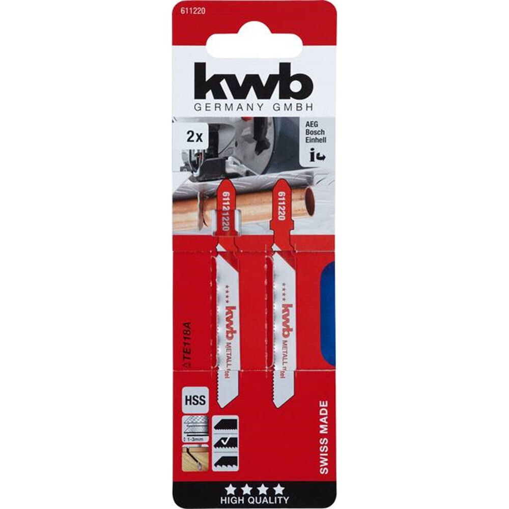Hojas De Sierra Caladora Para Metal Te118a (diente 1.2mm) 2un. - Kwb image number 0.0