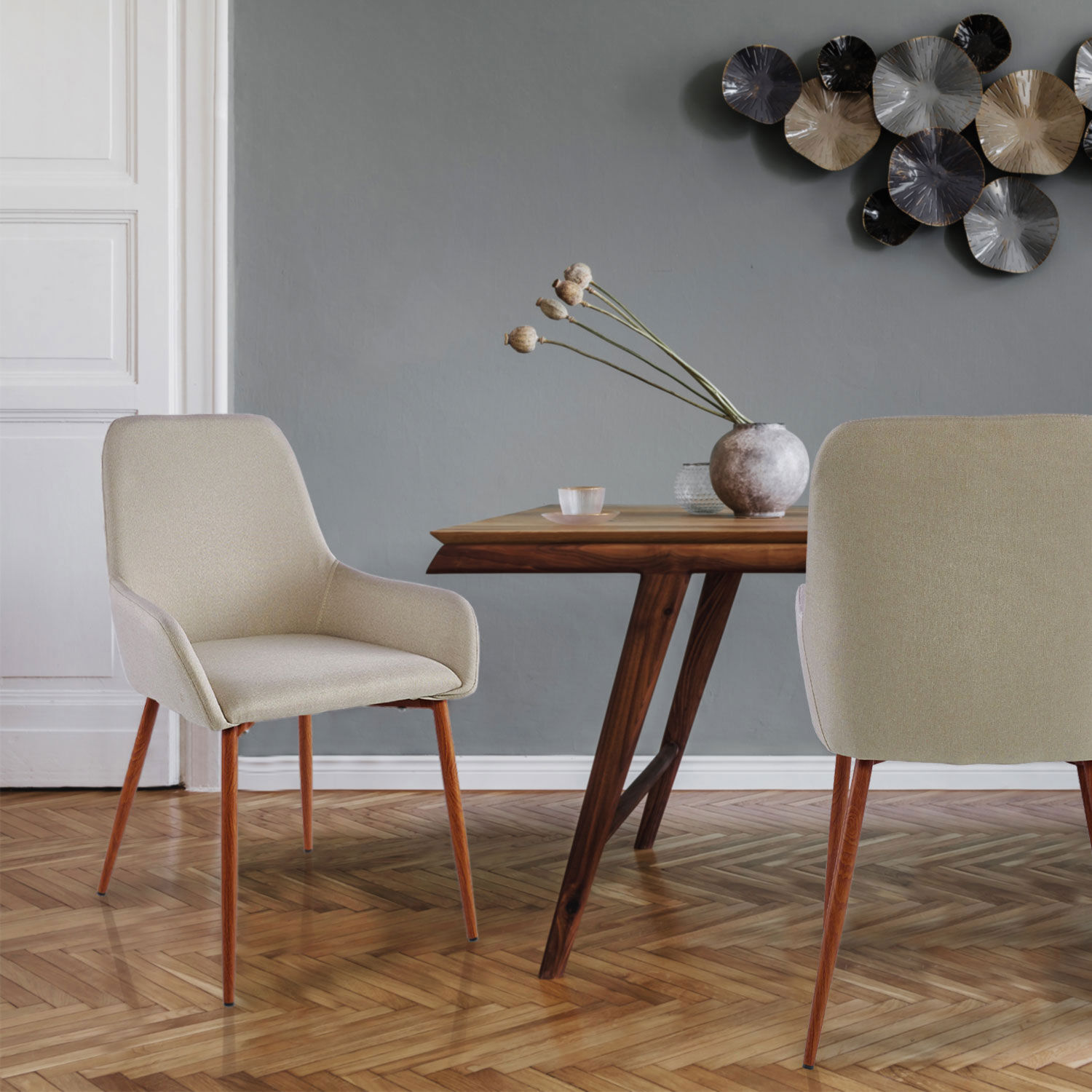 Pack 2 Sillas Comedor Lino Margaret Beige image number 5.0