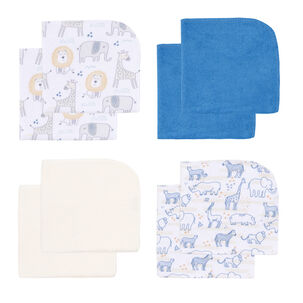 Set 8 Toallitas De Limpieza Azul Animales Niño