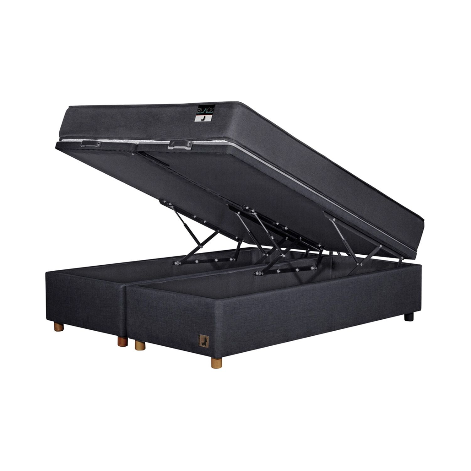 Cama Ba&uacute;l Mons Black / 2 Plazas / Base Dividida image number 2.0