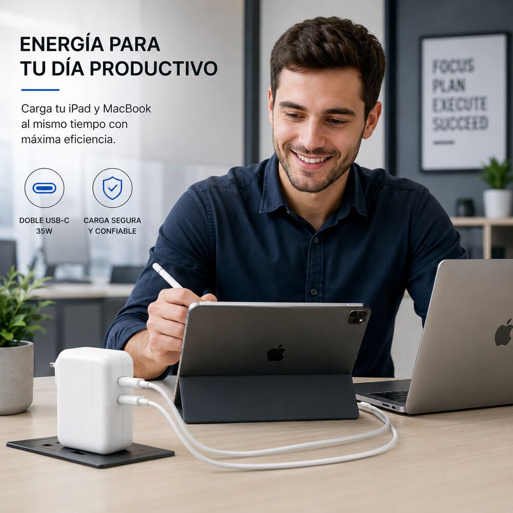 Adaptador Usb-c Doble Puerto 35w Compatible Iphone Ipad image number 5.0