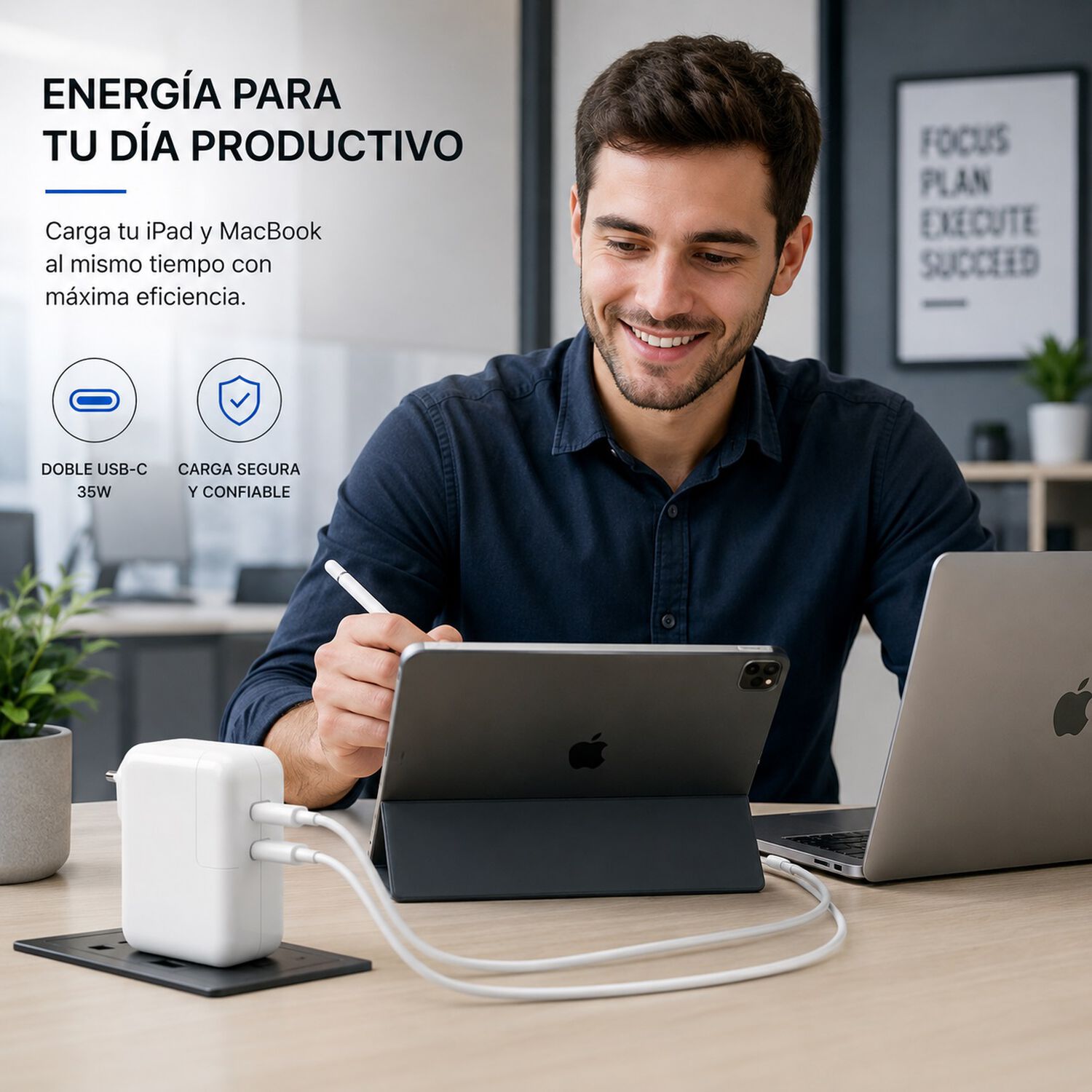 Adaptador Usb-c Doble Puerto 35w Compatible Iphone Ipad image number 5.0