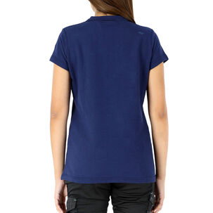 Polera Pique Quebec Manga Corta Azul Mujer