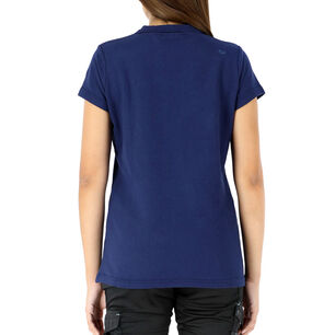 Polera Pique Quebec Manga Corta Azul Mujer