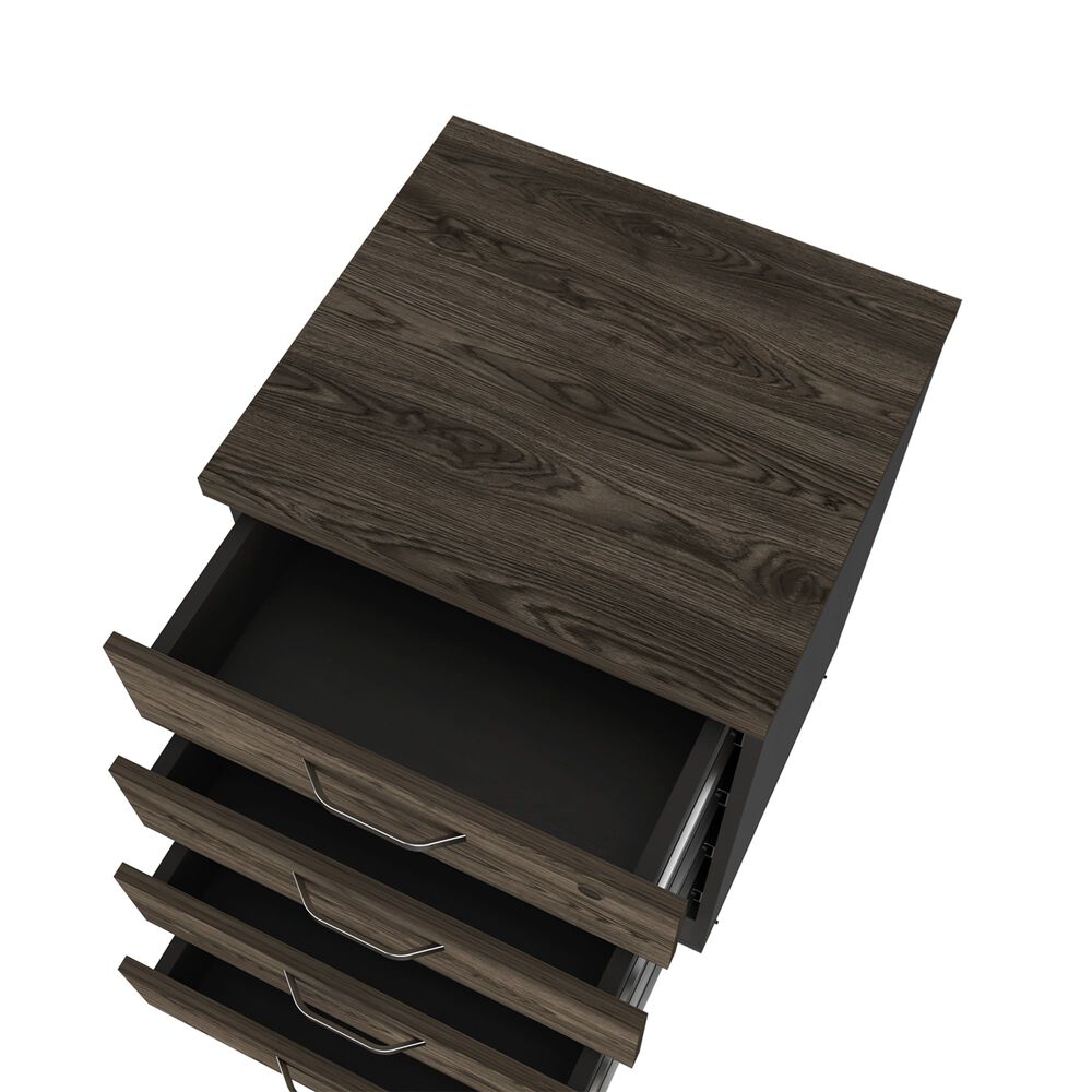 Cajonera Con Ruedas Fm-006n Negro Y Caf&eacute; Oscuro image number 6.0