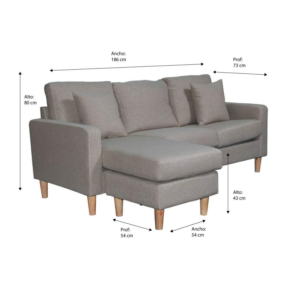 Sof&aacute; Seccional Essenza Palermo / 3 Cuerpos + Puff Intercambiable image number 1.0