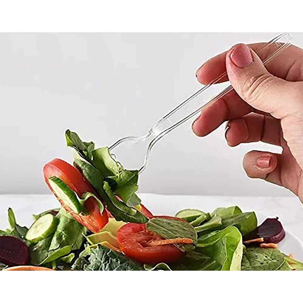 Pack 100 Tenedores Transparentes Reutilizables Y Desechables image number 3.0