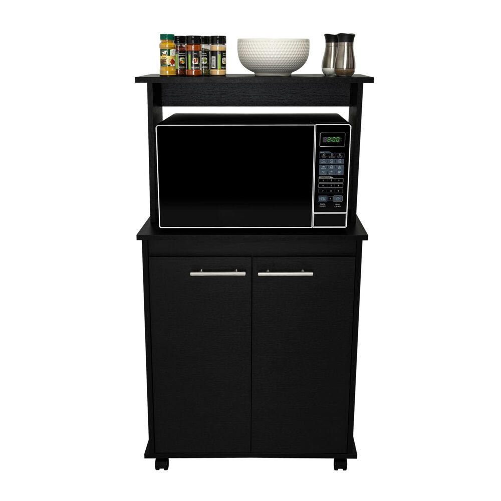 Mueble Microondas Con Ruedas 2 Puertas Fm-004n Negro image number 2.0
