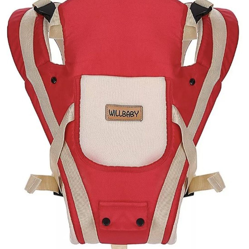 Mochila Portabebé 3 En 1 Ajustables Asiento Removible Rojo image number 3.0