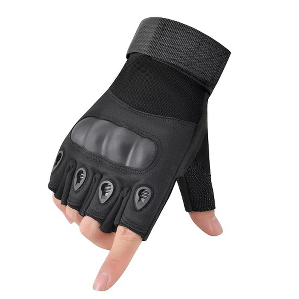 Guantes Tácticos Para Motocicleta O Bici Nudillos Extra Duros Reforzado Correa Sin Dedos image number 0.0