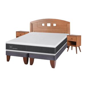 Cama Europea Cic Ortopedic / 2 Plazas / Base Dividida  + Set De Maderas