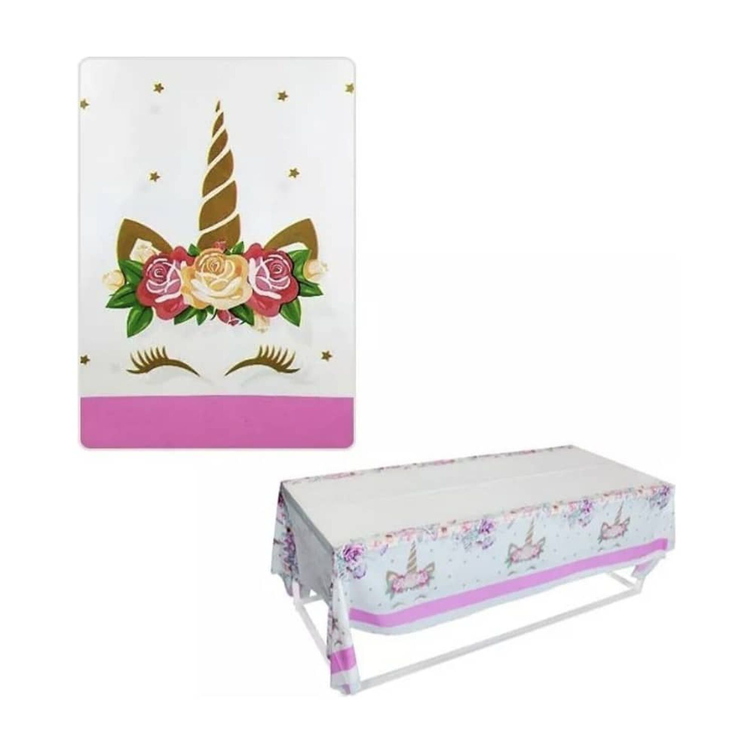 Mantel Pl&aacute;stico Para Decoraci&oacute;n De Mesa Motivo ( Unicornio ) image number 0.0