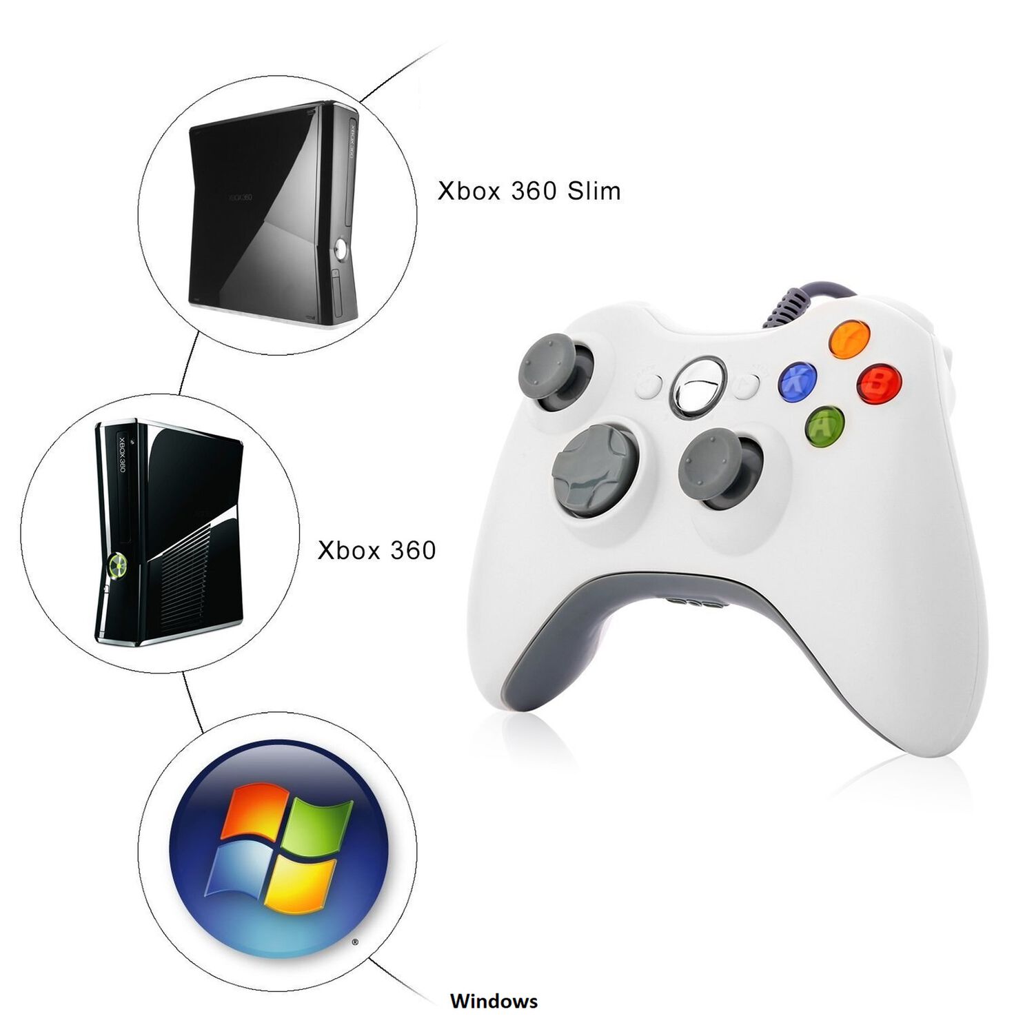 Joystick Usb Para Xbox 360 & Pc Wired Edition X-360 White image number 4.0