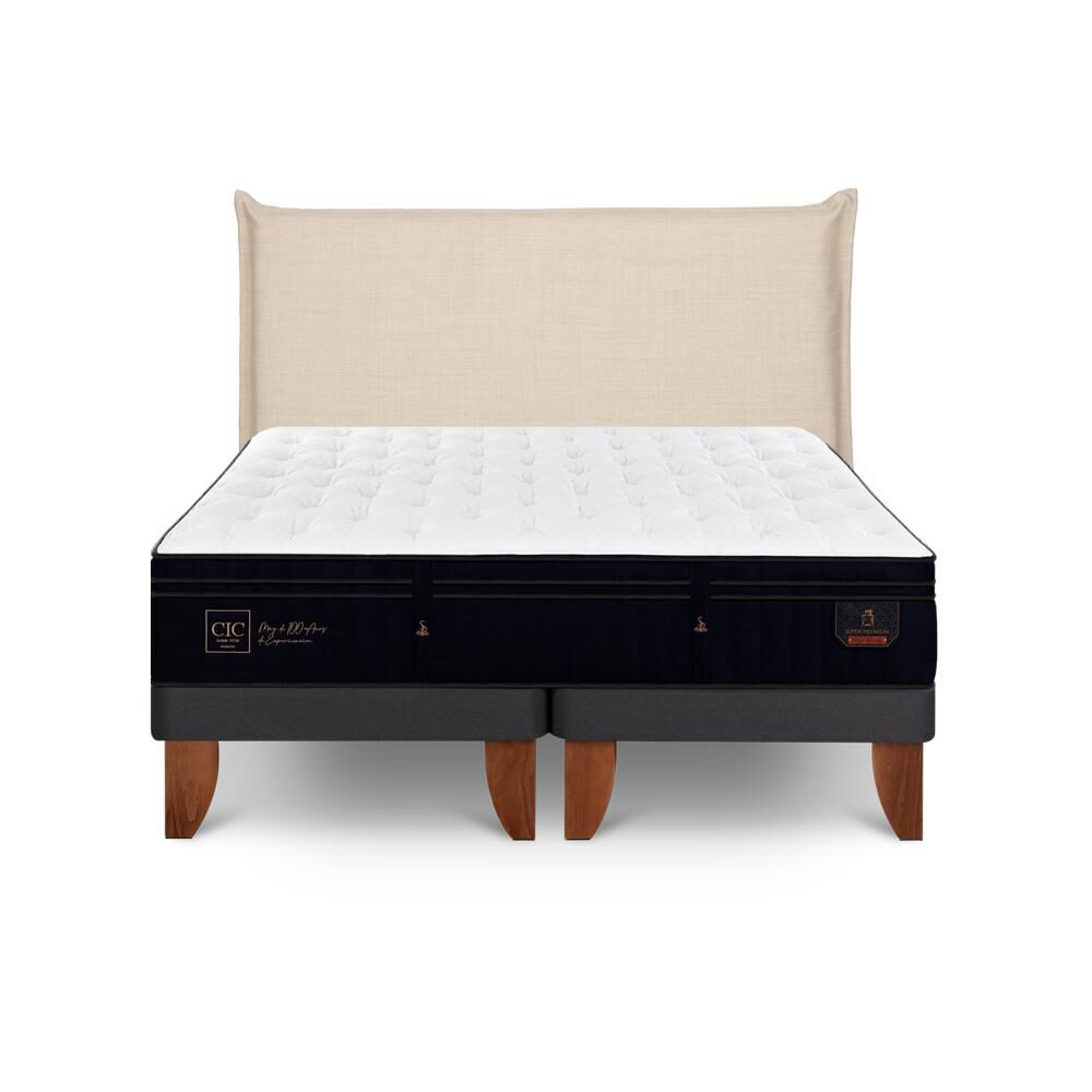 Cama Europea Cic Super Premium / Super King / Base Dividida + Respaldo image number 8.0