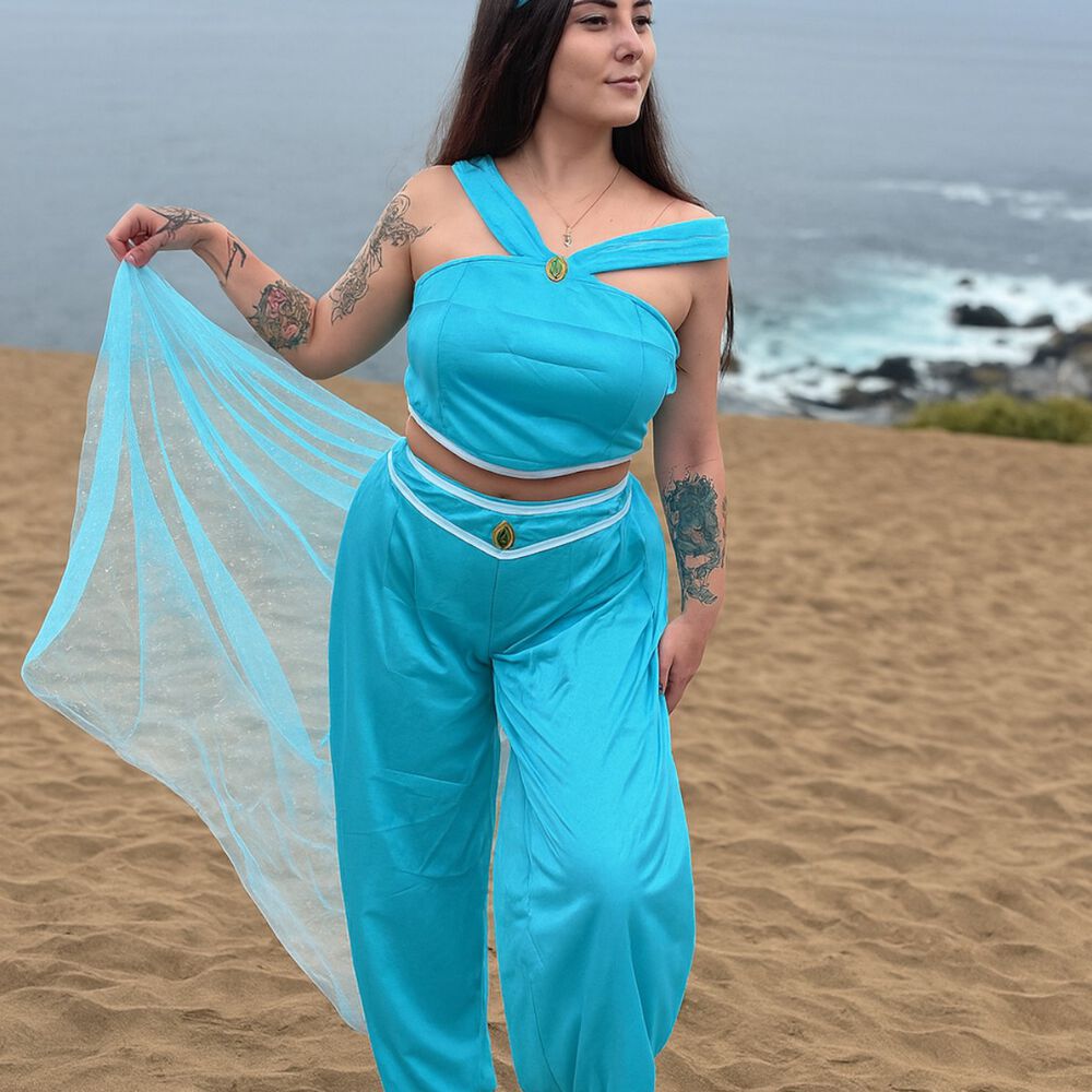 Disfraz Princesa Jasmine Jazmin Aladdín Cosplay image number 9.0