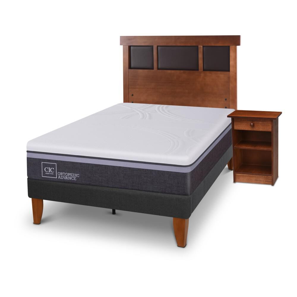 Cama Europea Cic Ortopedic Advance / 1.5 Plazas / Base Normal + Set De Maderas image number 1.0