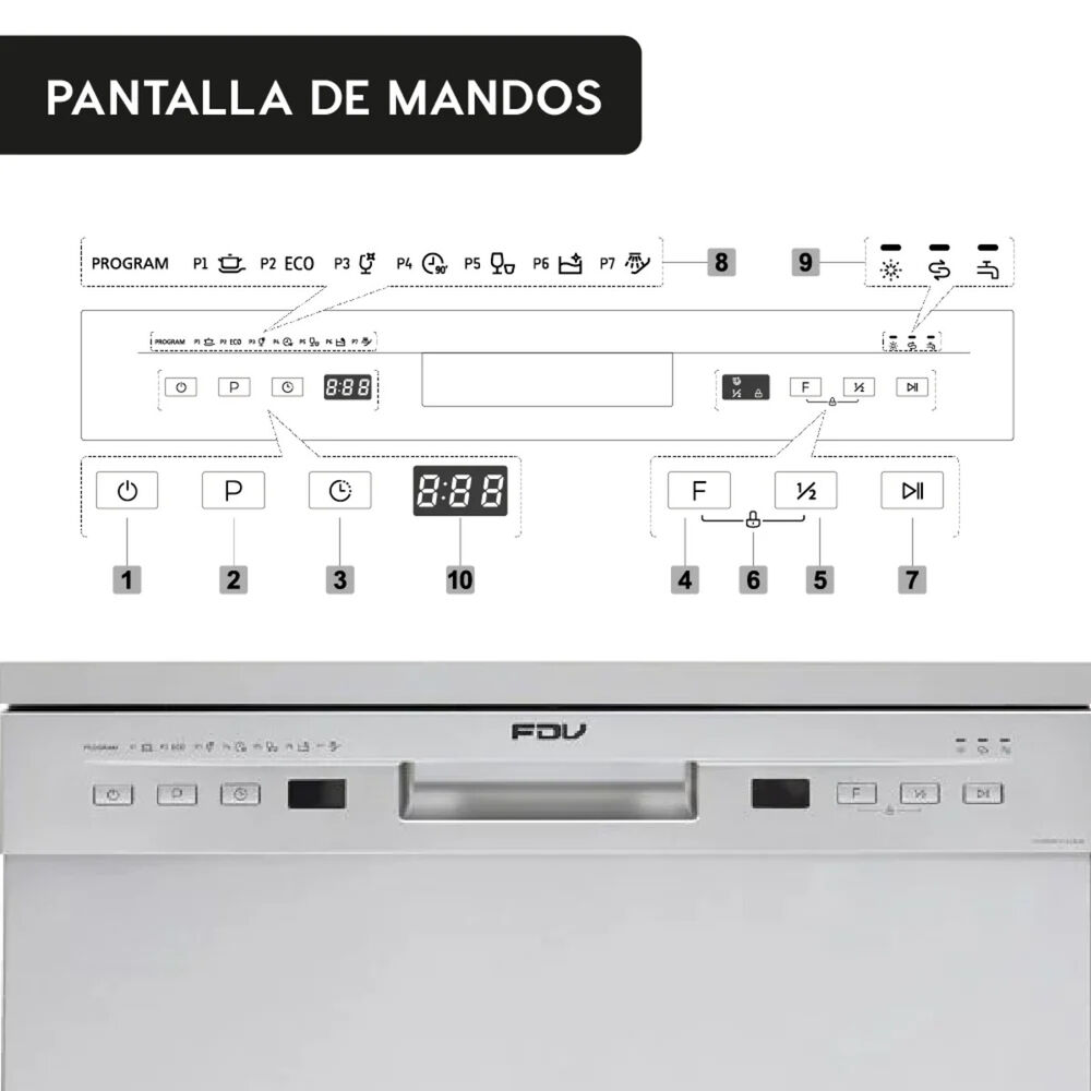 Lavavajillas Fdv Active Fs 12 Cubiertos Color Silver image number 10.0