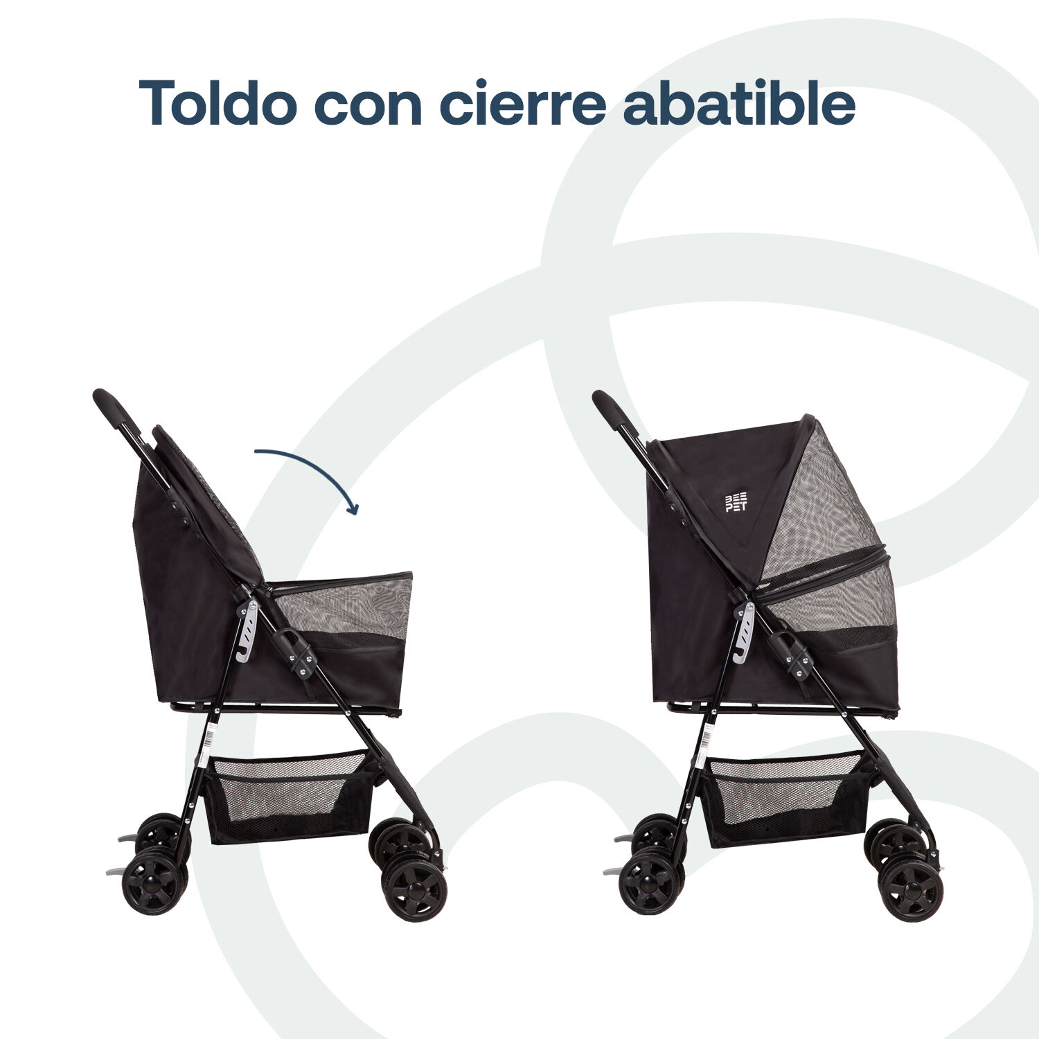 Coche Mascota Plegable Light Perro Gato Negro Beepet Bebesit image number 4.0