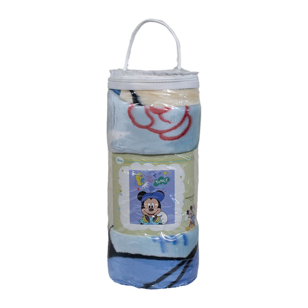 Frazada Ultra Soft Mickey Music 110x140cm Celeste Disney image number 2.0
